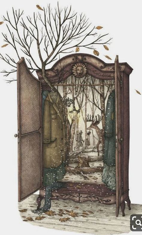 Narnia Wardrobe Art, Narnia Wardrobe Drawing, Chronicles Of Narnia Illustrations, Lion The Witch And The Wardrobe, The Lion The Witch And The Wardrobe Art, Narnia Drawings, Lion Witch And The Wardrobe, Narnia Wallpaper, Narnia Art