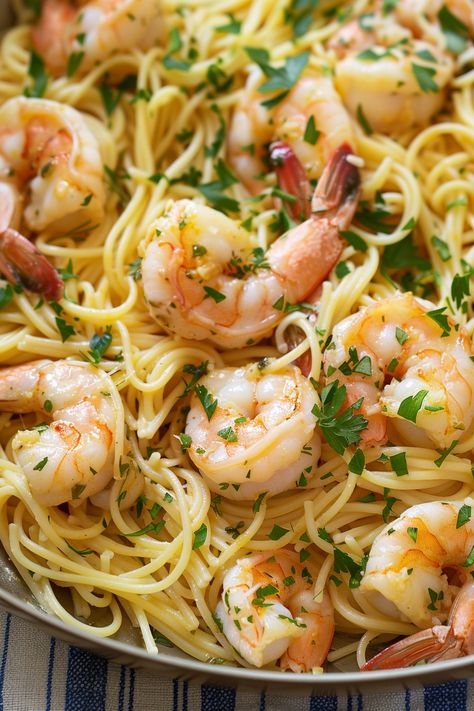 Shrimp Scampi Pasta Recipes, Garlic Shrimp Scampi, Shrimp Scampi Pasta, Scampi Pasta, Night Recipes, Linguine Pasta, Frozen Shrimp, Lemon Butter Sauce, Shrimp Seasoning