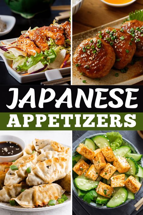 From tofu to edamame to spring rolls, take a culinary trip to Japan with these Japanese appetizers. They're simple, delicious, and so much fun to eat! Vegetarian Japanese, Japanese Appetizers, Asian Appetizers, Japanese Dinner, Asian Dinners, Easy Japanese Recipes, Japanese Recipe, Light Appetizers, Favorite Recipes Dinner