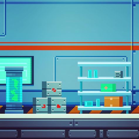 Lab Background, 2d Game Background, Indie Game Art, Game 2d, Pixel Art Background, Pixel Art Design, Game Background, Background Art, Animation Reference