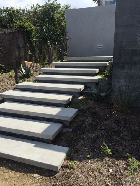 Floating stairs » Sage Outdoor Designs                                                                                                                                                     More Stairs Outdoor, Outside Stairs, Landscape Stairs, Front Stairs, Entry Stairs, Garden Stairs, Exterior Stairs, Stairs Architecture, Concrete Stairs