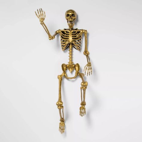 Target Is Selling a 5-Foot-Tall Gold Skeleton, and the Displays Are Hilarious Gold Skeleton Decor, Dnd Family, Target Halloween Decor, Light Up Halloween Costumes, Firefighter Halloween, Baby Pumpkin Costume, Lion Halloween Costume, Life Size Skeleton, Ringmaster Costume