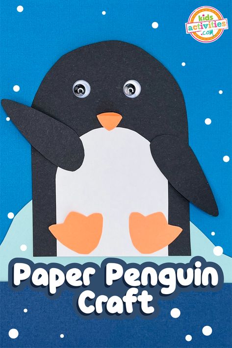 Grab some construction paper, googly eyes, and our free template to make this paper penguin craft with your little ones! Paper Penguin Craft, Craft Elementary, Paper Penguin, Arctic Art, Paper Template Free, Penguin Coloring Pages, Penguin Coloring, Penguin Crafts, Penguin Craft