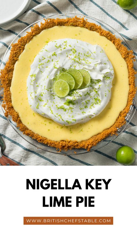 Nigella Key Lime Pie Key Lime Pie Recipe Uk, Key Lime Pie With Cream Cheese, Whipped Pie, Creamy Key Lime Pie, Veg Crispy, Nigella Lawson Recipes, Key Lime Pie Recipe, Key Limes, Dinner Party Dishes