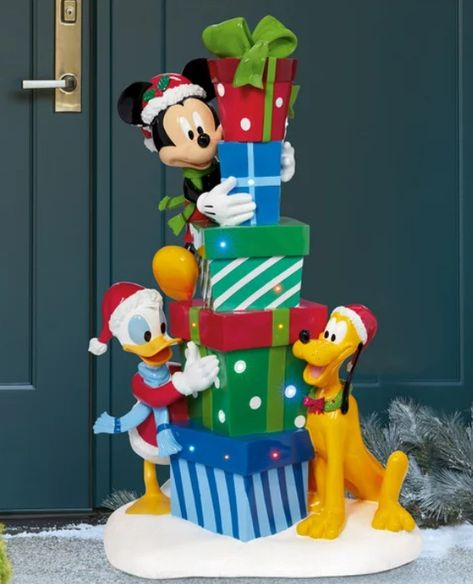 Disney Christmas Cheer Lands at Costco.com - Decor - Disney Christmas Table Centerpieces, Mickey Mouse Navidad, Disney Christmas Tree Topper, Disney Christmas Decorations Diy, Disney Tree, Mickey Mouse Christmas Tree, Disney Xmas, Disney Parties, Christmas Mickey Mouse