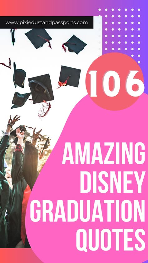 These amazing Disney graduation quotes are bound to spice up your cap. These Disney graduation cap ideas will fill you with inspiration. Hey, there's even some Disney graduation quotes for high school seniors looking for yearbook ideas! Disney senior quotes for graduation, Disney graduation quotes for graduation caps, Disney quotes for graduation caps, Disney quotes about graduation. Senior Quote Ideas From Tv Shows, Senior Quotes For Yearbook Disney, Movie Quotes For Graduation, Disney Yearbook Quotes, Senior Quotes Disney, Graduation Caps Disney, Disney Graduation Quotes, Quotes For High School Seniors, Disney Senior Quotes