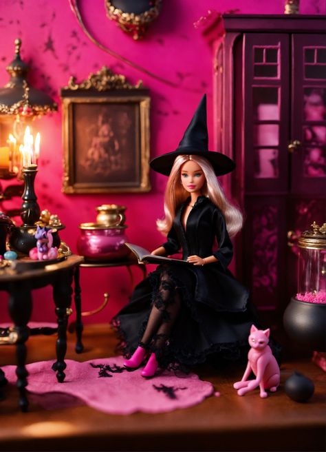 Barbie 
Barbie witch 
Barbie witch aesthetic 
Barbie pink witch 
Pink witch 
Pink witch aesthetic 
Aesthetic
Witch aesthetic 
Barbie dolls 
Witchcraft 
Witchcraft aesthetic 
Barbie aesthetic 
Pink 
Gorgeous witch 
Witches Barbie Halloween Photoshoot, Witch Barbie, Magic Outfits, Gothic Barbie, Barbie Trend, Zombie Barbie, Barbie Witch, Vampire Barbie, Goth Barbie