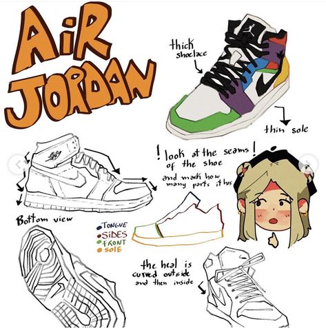 Jordans Shoes Drawing, Shoe References Drawing, Shoe Angle Reference, Bottom Shoes Drawing, How To Draw Shoe Laces, Nike Reference Drawing, Jordans Drawing Reference, Air Jordans Drawing Reference, Outfit Ideas For Guys Drawing