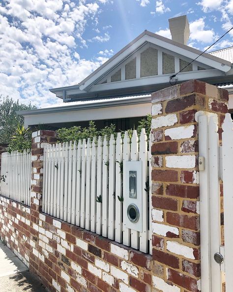 did you know, that according to Neilsen.com - 92% of people will take recommendation from friend, family or... Recycled Brick Fence, Brick Front Fence, Red Brick Fence, Scandi Cottage, Brick Pillars, Front Path, Cape Charles, Front Facade, Summer Hill