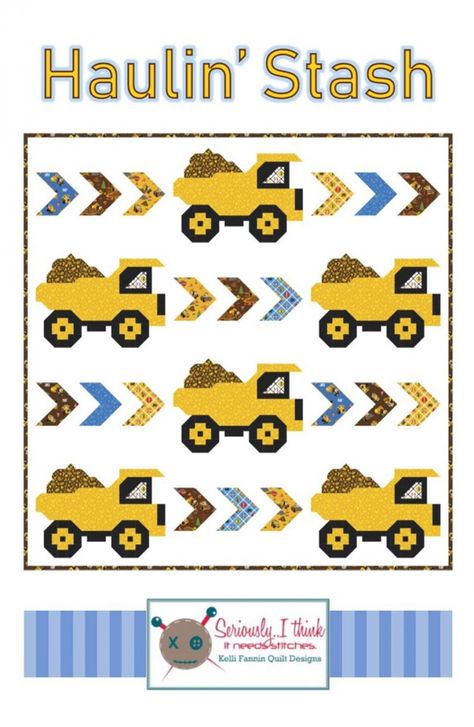 Truck Quilt Pattern, Truck Quilt, Nursery Quilt, Tonka Truck, Basic Quilt, Quilt Sewing Patterns, Riley Blake Fabric, Pdf Quilt Pattern, Quilting Supplies