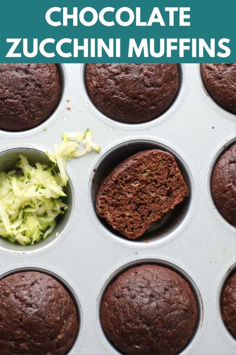 These chocolate zucchini muffins are fluffy, fudgy, rich, and perfectly moist with just the right amount of sweetness. They are sure to satisfy your chocolate craving. Veggie Muffins For Toddlers, Toddler Desserts, Healthy Chocolate Zucchini Muffins, Healthy Flapjack, Chocolate Zucchini Muffins, Weaning Recipes, Healthy Toddler Meals, Zucchini Muffins, Chocolate Zucchini