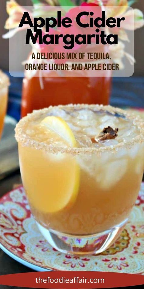 Cider Margarita Recipe, Recipe With Apple Cider, Thanksgiving Margarita, Thanksgiving Apple Cider, Apple Cider Margarita, Recipe With Apple, Cider Margarita, Fall Apple Cider, Flavored Margaritas