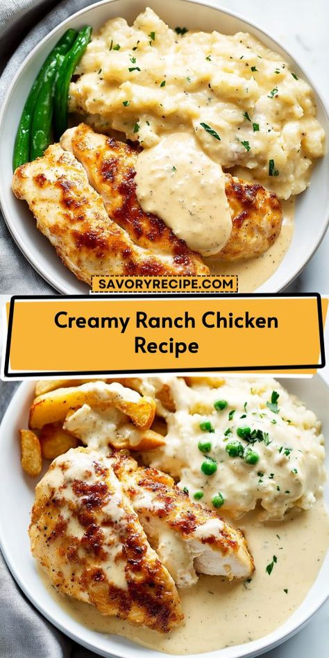 Want a quick and creamy twist to your chicken breast recipes? This Creamy Ranch Chicken Recipe is not only easy to make but also bursting with flavor. Save this recipe now to impress your family with a delightful dinner that’s sure to become a favorite! Creamy Ranch Chicken Recipe, Ranch Chicken Recipe, Creamy Ranch Chicken, Ranch Chicken Recipes, Savory Recipe, Creamy Ranch, Ranch Recipe, Chicken Breast Recipes Easy, Cozy Dinner