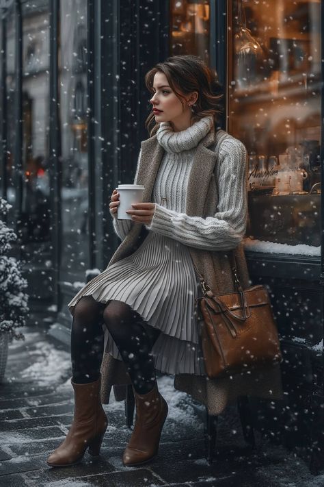 Parisian Winter Outfits, Nyc Christmas Outfit, Parisian Style Winter, French Style Inspiration, Classic Parisian Style, Parisian Winter, Parisian Wardrobe, Ski Trip Outfit, Parisian Outfits