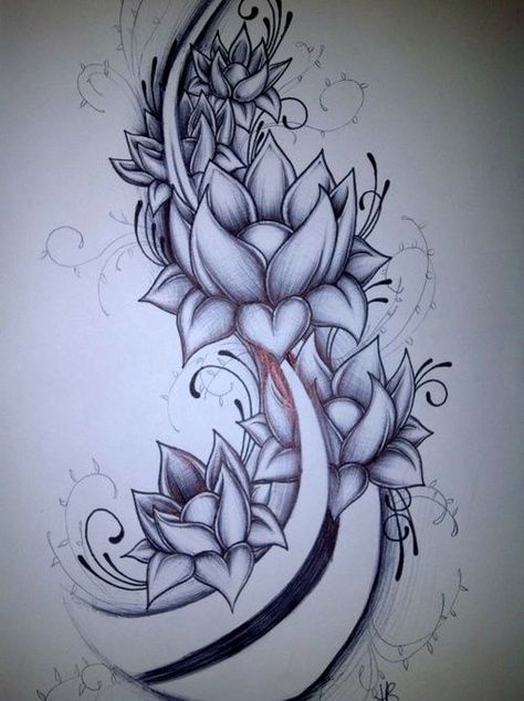 Tattoo Lotus, Flower Thigh Tattoos, Lotus Tattoo Design, Polynesian Tattoos, Geometric Tattoos, Lotus Tattoo, Arm Tattoos, Hip Tattoo, Flower Tattoo Designs