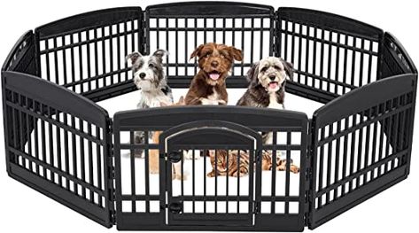 Corralito para mascotas de 24 pulgadas con puerta Puppy Playpen, Dog Pen, Pet Playpen, Dog Playpen, Outdoor Dog, Small Dogs, Indoor Outdoor, Pen, Pet Supplies