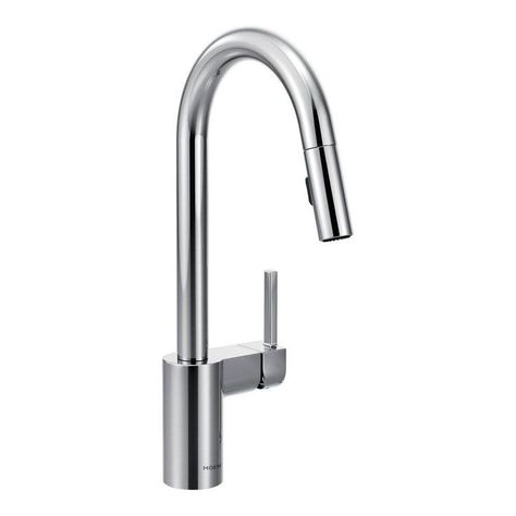 MOEN Align Single-Handle Pull-Down Sprayer Kitchen Faucet with Reflex in Chrome (Grey) Moen Align, Nickel Faucet, Moen Kitchen Faucet, Chrome Kitchen Faucet, Galley Kitchens, Pull Out Faucet, Black Kitchen Faucets, Clean Technology, Power Clean