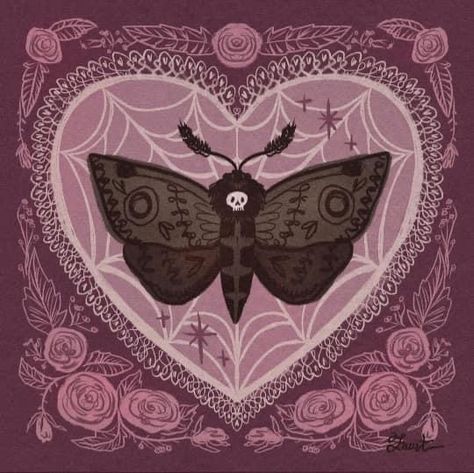 Witchy Profile Picture, Moth Design, Pink Goth, Dried Roses, Bat Design, Arte Do Kawaii, Arte Peculiar, Goth Wallpaper, Next Tattoo