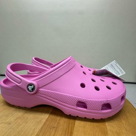 Nwt Unisex Crocs Classic Clogs Pink Lemonade Men's Size 14/Women's Size 15 10001 New With Tag Fast Shipping Feel Free To Ask Any Questions Cute Pink Crocs, Light Pink Crocs Aesthetic, Winter Crocs, Pink Mega Crush Crocs, Crocs Light Pink, Taffy Pink Crocs, Platform Crocs, Brown Mules, Brown Clogs