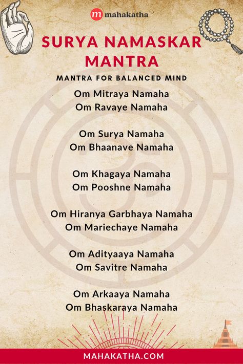 The Surya Namaskar Mantra is a salutation prayer to the Sun God, Surya. Click here to learn its meaning, benefits, and how it can heal you. Surya Dev Mantra, Surya Kriya 21 Steps, Aatma Rama, Sun Mantra, Surya Namaskar Mantra, Surya Mantra, Sun God Surya, Santana Dharma, Lord Surya