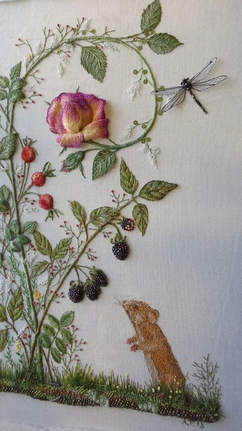 Textile Art Embroidery, Embroidery Stitches Tutorial, Hand Embroidery Projects, Hand Embroidery Flowers, Brazilian Embroidery, Creative Embroidery, 자수 디자인, Silk Ribbon Embroidery, Sewing Embroidery Designs