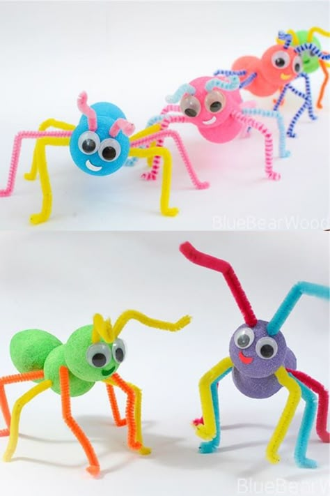 Looking for the perfect spring or summer craft activity that won't cost a bunch of money? Teach your family about bugs in a fun way with these super cute bug craft ideas and projects for kids! 3d Bugs Crafts, Cute Bug Crafts, Insect Crafts Preschool Art Projects, Insects Made From Recycled Materials, Minibeasts Crafts For Kids, Creepy Crawly Crafts For Kids, Spring Crafts For Boys, Diy Insects Craft, Big Craft Projects