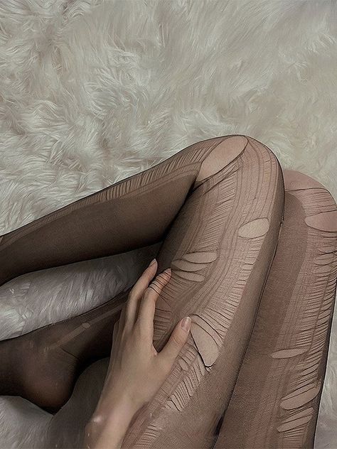 Ripped Tights Outfit, Torn Tights, Ripped Tights, Thigh High Stocking, Thigh High Socks, Women Socks, Tights Outfit, Black Mesh, Thigh Highs