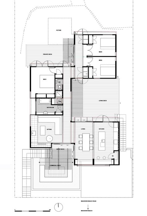 Image 13 of 18 from gallery of offSET Shed House / Irving Smith Jack Architects. Floor Plan Shed House, Architectural Plan, Plan Villa, Simple Shed, Architectural Floor Plans, Villa Plan, Shed Homes, Planning Printables, Modern House Plans