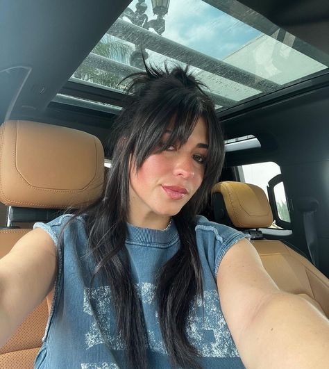 Bardot Bangs Brunette, Victoria Paris Hair, Victoria Paris Bangs, Thick Bangs Long Hair, Black Long Layered Hair With Bangs, Vanessa Hudgens Bangs, Long Black Hair With Bangs Grunge, Victoria Paris, Thick Bangs