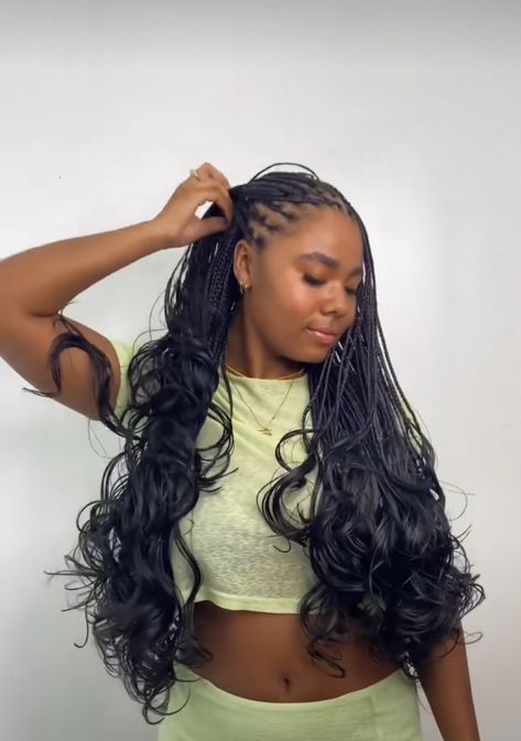 Pretty Braids For Black Women, Black French Curls, Bombshell Curls, French Curls, Curl Braids, Cute Box Braids, Pretty Braids, Braided Hairstyles For Black Women Cornrows, French Curl