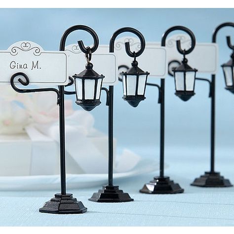 Black Streetlight Place Card Holders Table Number Decorations, Place Card Holders Wedding, Table Card Holder, Place Holder, Wedding Card Holder, Table Place Cards, Bourbon Street, Street Lamp, Wedding Gift Favors