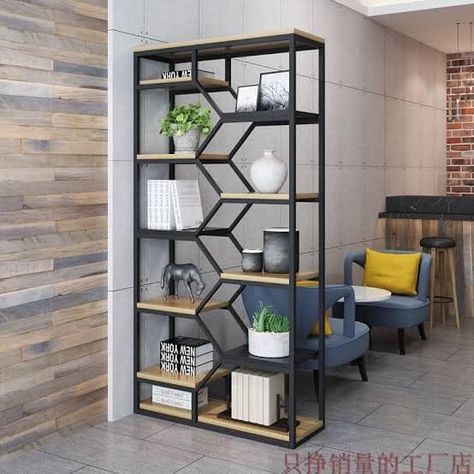 Iron Furniture Design, Steel Furniture Design, Transitional Decor Living Room, Home Decor Shelves, Industrial Design Furniture, Home Library Design, Metal Furniture Design, Living Room Partition Design, Room Partition Designs