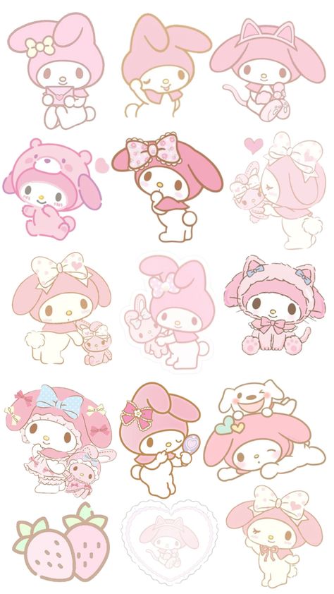 Pink my melody Melody Sticker, Pink My Melody, Naruto Drawings Easy, Hello Kitty Stickers, Desain Buklet, Cute Easy Doodles, My Melody Wallpaper, Melody Hello Kitty, Cute Laptop Stickers