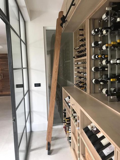 Corner Wine Rack, Library Ladders, Boot Rooms, Wine Room Design, Sliding Ladder, Kitchen Ladder, Rolling Ladder, Wine Rooms, Library Ladder