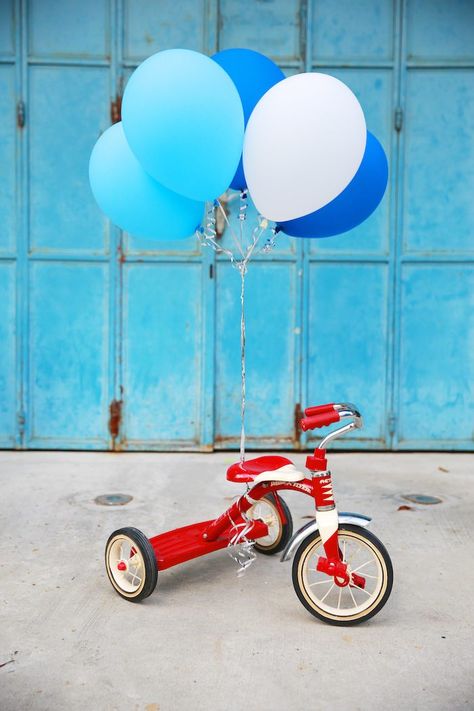 Birthday trike from Vintage Bicycle + Tricycle Themed 1st Birthday Party at Kara's Party Ideas. See more at karaspartyideas.com! Bicycle Birthday Parties, Bicycle Birthday, Bicycle Party, Bubble Birthday Parties, Bike Party, Red Tricycle, Bubble Birthday, Bubble Guppies Birthday, Themed 1st Birthday