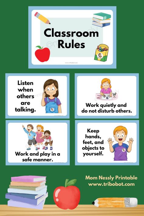 Classroom Rules Posters Classroom Rules Printable Posters, Preschool Class Rules, Printable Classroom Rules, Classroom Rules Printable, Class Rules Poster, Classroom Posters Free, Free Classroom Printables, Classroom Rules Poster, English Activities For Kids