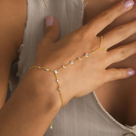 14k gold hand chain bracelet Hand Ring Bracelet, Hand Bracelet With Ring, Hand Chain Jewelry, Finger Bracelets, Hand Harness, Hand Chain Bracelet, Festival Accessories, Turkish Jewelry, Hand Ring