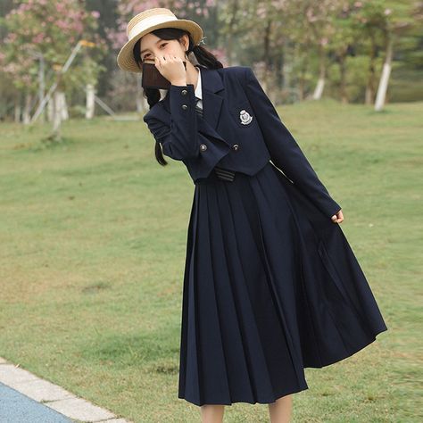 Long Skirt Uniform Aesthetic, Orphanage Uniform, Old Money Uniform, Uniform Design School, Military School Uniform, School Uniforms Aesthetic, Modest School Uniform, Uniforms For School, School Uniform Design