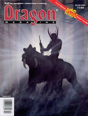 Dragon Magazine #166 Dragon Magazine, Cyberpunk Games, Old Dragon, Pen And Paper Games, Advanced Dungeons And Dragons, Nostalgia Art, D D Items, Fantasy Role Playing, Dream Fantasy