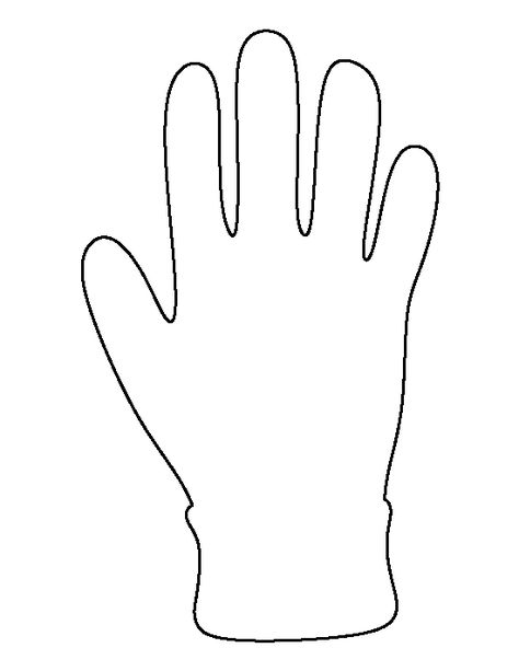 Glove pattern. Use the printable outline for crafts, creating stencils, scrapbooking, and more. Free PDF template to download and print at http://patternuniverse.com/download/glove-pattern/ Glove Template, Printable Outline, Hand Outline, Baby Books Diy, Preschool Crafts Fall, Coloring Crafts, Easter Templates Printables, Glove Pattern, Gloves Pattern