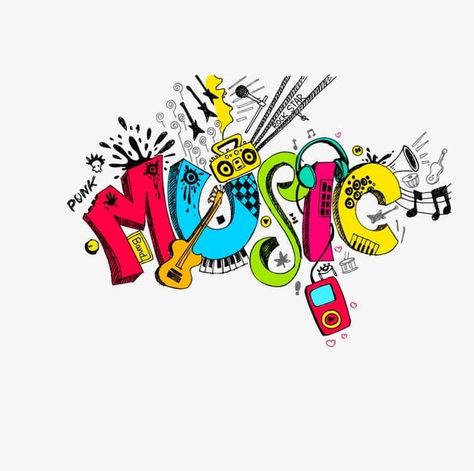 Music Art Drawing, Music Centerpieces, Music Graffiti, Musical Elements, Teaching Clipart, Cartoon Elements, Rainbow Music, Music Png, Music Letters