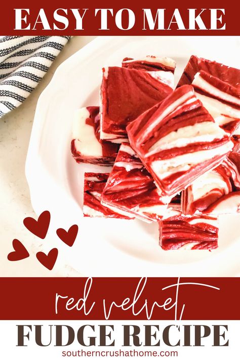 Red Velvet Fudge Red Velvet Icing, Velvet Fudge, Red Velvet Fudge, Easy Red Velvet, Red Velvet Whoopie Pies, Red Velvet Recipes, Recipe For Beginners, Chewy Chocolate Cookies, Fudge Recipe