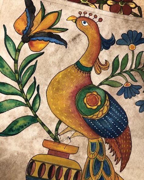 Judy Brinckerhoff’s Instagram photo: “#proudofapeacock#birds#flowers#handmade#vintage#primitive#antiquefolkart#americanfolkart#primitivefolkart#collector#” Fraktur Art, Antique Folk Art Primitive, Folk Illustration, Primitive Painting, 2024 Inspiration, Arte Folk, Antique Folk Art, Flowers Handmade, Abstract Canvas Wall Art