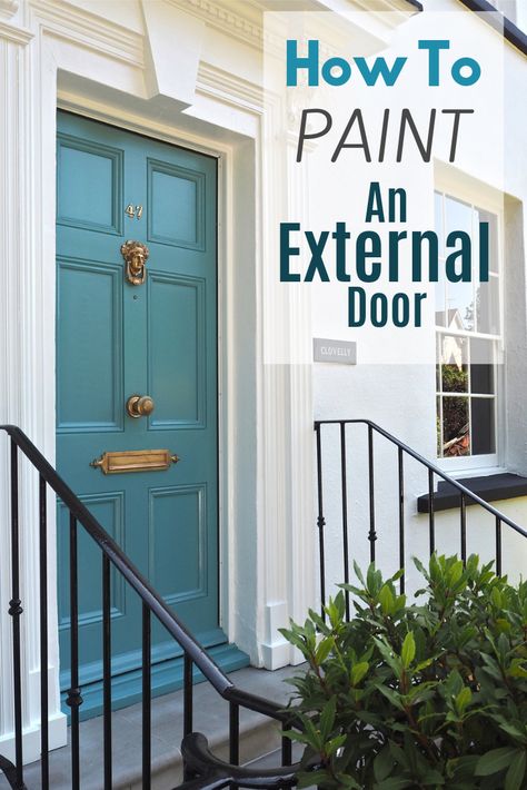 Blue Painted Front Doors, Agean Teal Front Door, Teal Blue Front Door, Teal Front Door Colors, Front Door Painting, Teal Doors Front Entrance, Dark Teal Front Door, Teal Front Door, Painting Front Door Diy