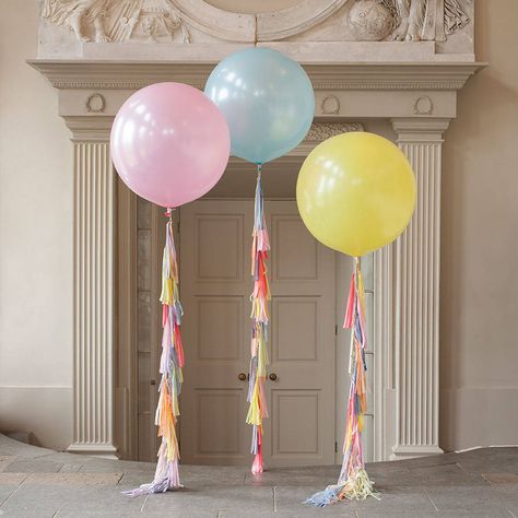 pastel rainbow tassel tail giant balloon by bubblegum balloons ... Tying Ribbon, Giant Balloon, Bubblegum Balloons, Balloon Tassel, Jumbo Balloons, Pastel Party, Personalized Balloons, Large Balloons, Giant Balloons