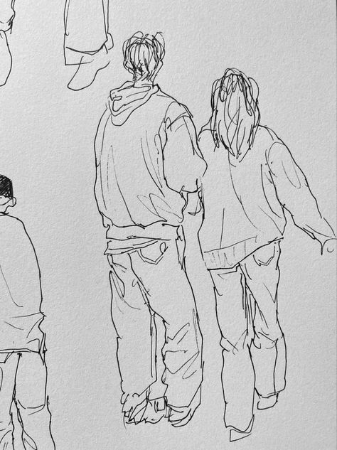 How To Draw A Walking Person, People Surrounding Someone Drawing, Landscape With People Drawing, People Celebrating Drawing, Figure Sketching Tutorial, People Walking Drawing, Cartoon Figure Drawing, Silouette Drawings Person, Drawing People Dancing