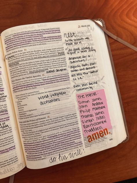 Bible Study Mark, Mark 2 Bible Journaling, Mark 4 Bible Journaling, Marked Up Bible, Mark 3 Bible Journaling, Annotating Bible, Mark Bible Study, Bible Journaling Mark, Mark Bible Journaling