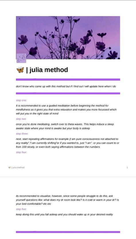 (Not mine) Julia Method Shifting, Julia Method, Method Shifting, Shifting Methods, Guided Meditation, Not Mine, Affirmations, Meditation, Mindfulness