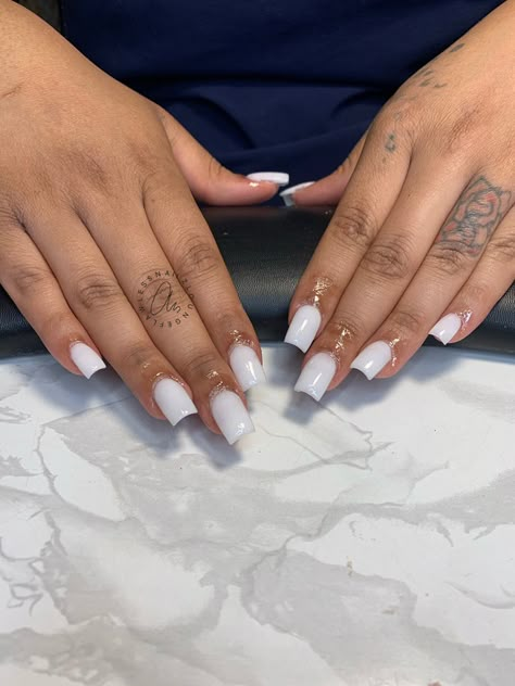 Homecoming Nails Acrylic Short White, Nut White Acrylic Nails Short, But White Nails, Short Milk White Nails, Milk White Short Nails, Nut Nails Short, White Nails On Black Women, Blush Pink Nails, Short Nail Ideas