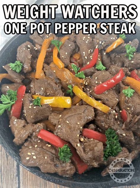 Ww Pepper Steak Recipe, Peppered Steak Recipe, Peppered Steak, Muscles Exercises, Healthy Steak Recipes, Weight Watchers Dinners, Healthy Steak, Steak Sandwich Recipes, Pepper Steak Recipe